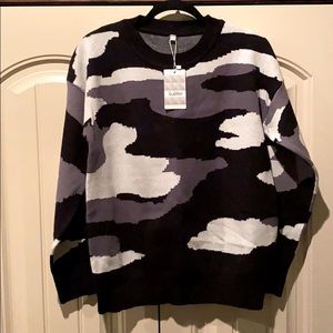 Black Camouflage Sweater-NEW